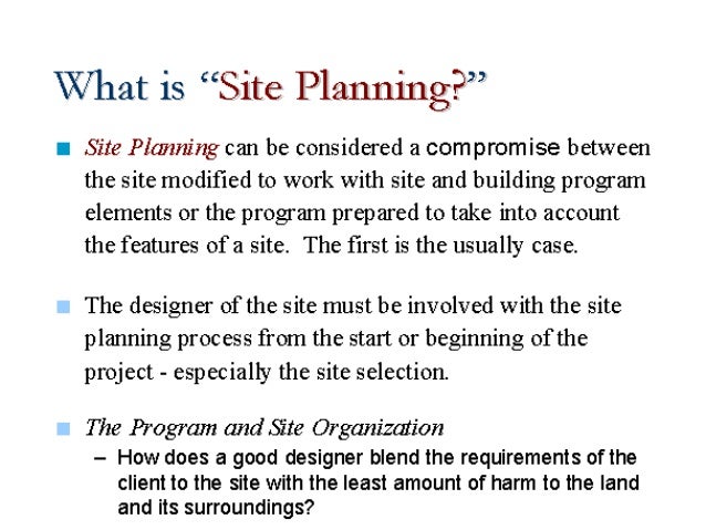 Site Planning And Design Principles 