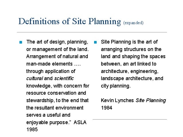 Site Planning And Design Principles 