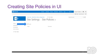 Working with site policies in SharePoint 2013