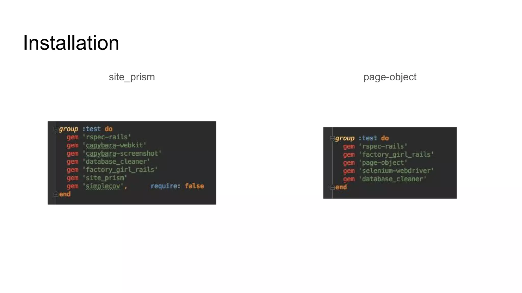 Installation
site_prism page-object