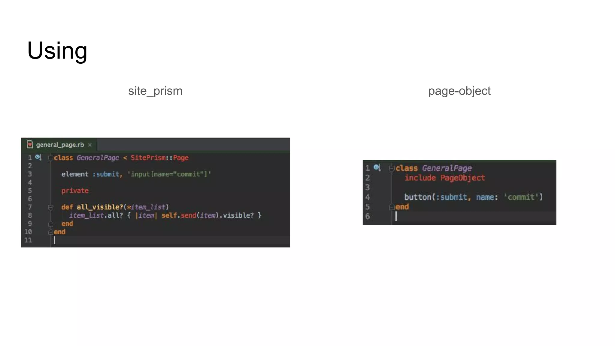 Using
site_prism page-object