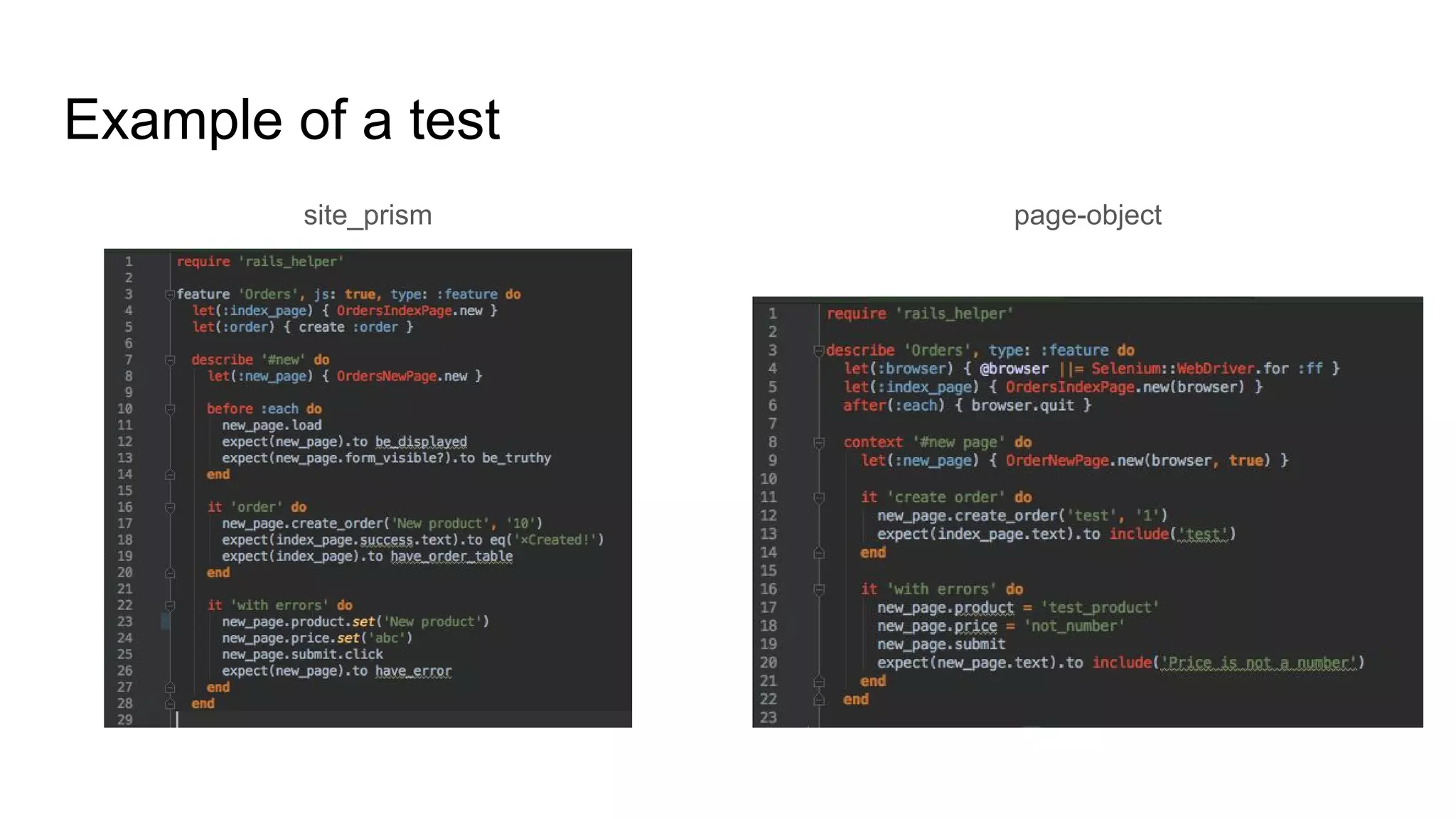 Example of a test
site_prism page-object