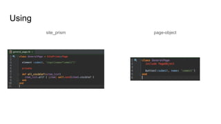 Using
site_prism page-object
 