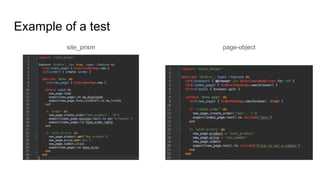 Example of a test
site_prism page-object
 