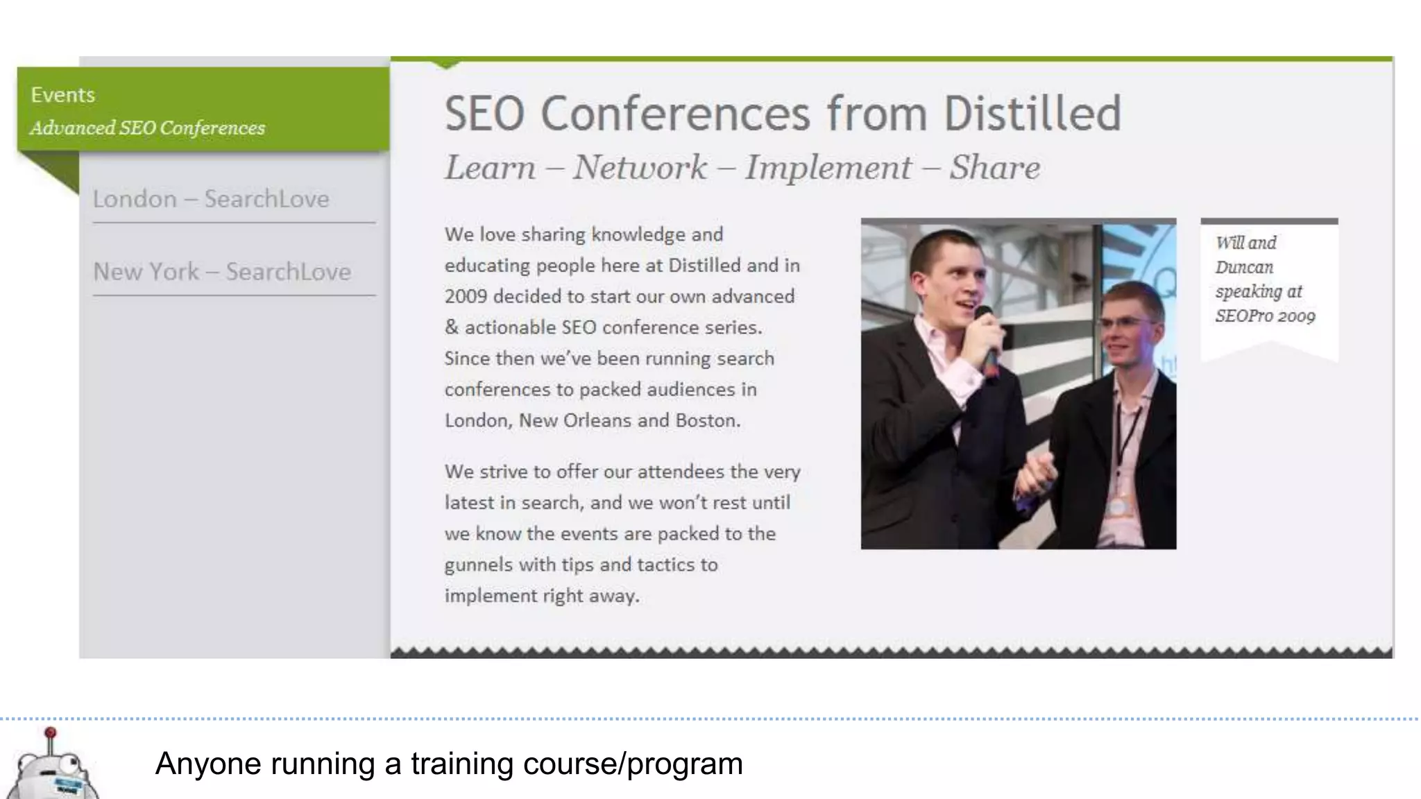 Anyone running a training course/program
 