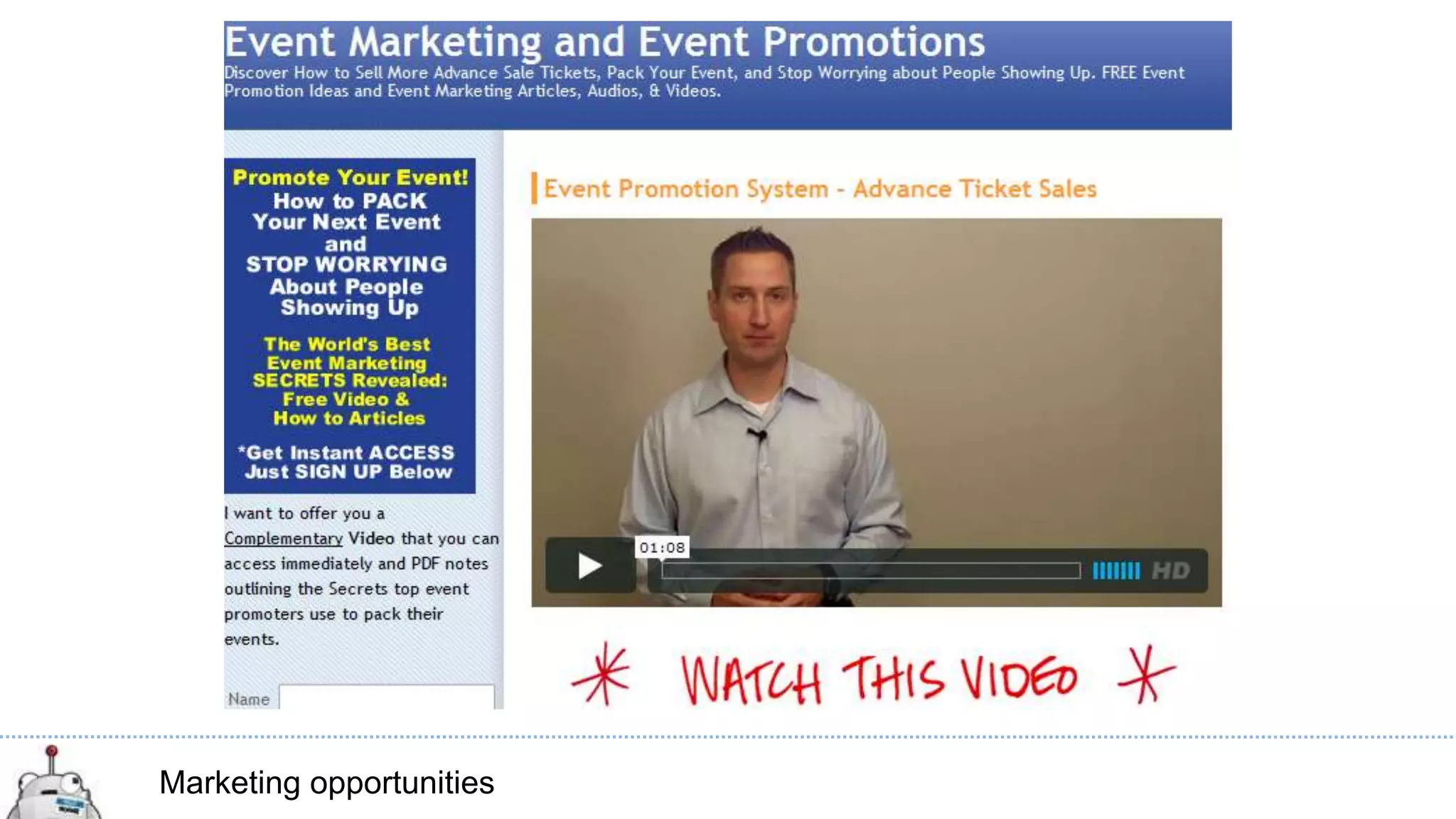 Marketing opportunities
 