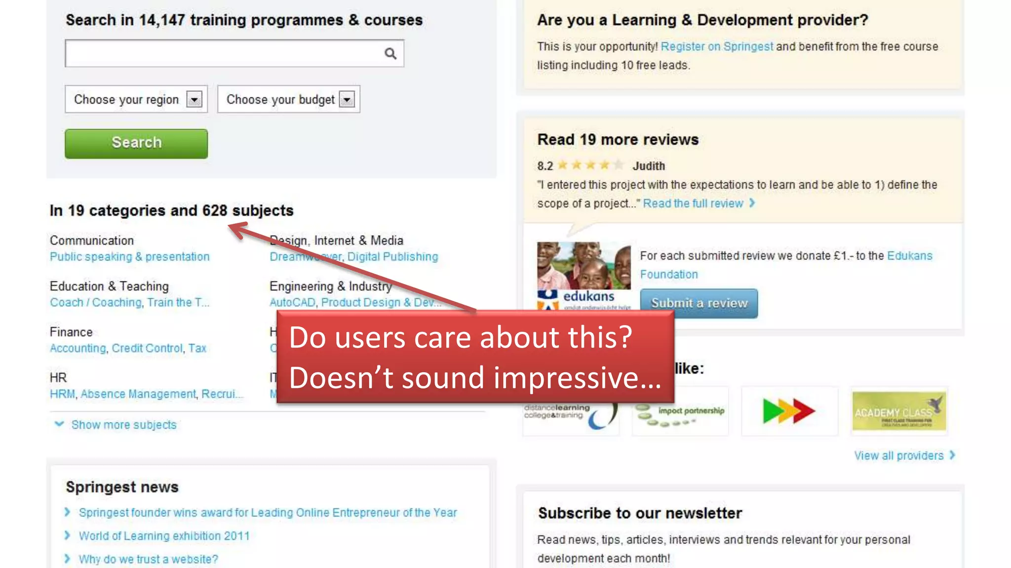 Do users care about this?
Doesn’t sound impressive…
 