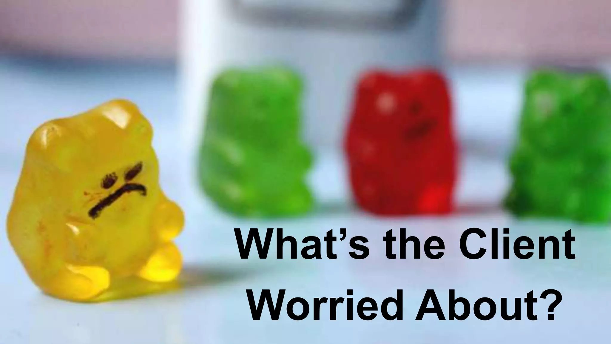 What’s the Client
Worried About?
 