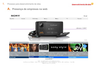 Processo para desenvolvimento de sites Presença de empresas na web  