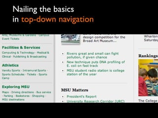 Nailing the basics
in top-down navigation
 