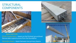 STRUCTURAL COMPONENTS
Beam-slab system for modern bridges:
- Segmental construction with launching
cranes
- “Post-tensione...