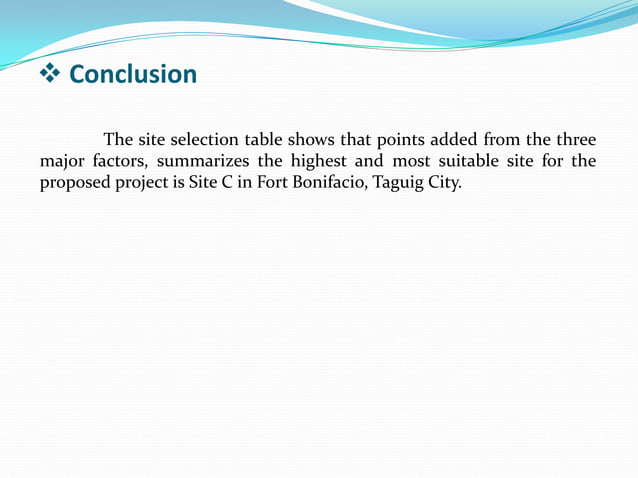 Site Selection Criteria | PPTX