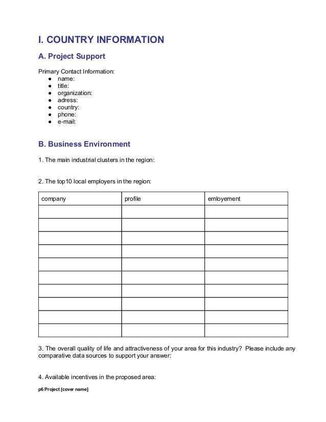 business consulting questionnaire