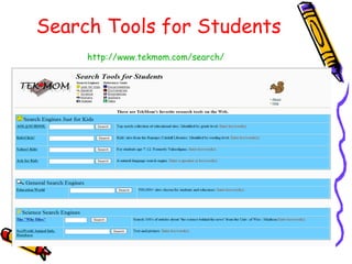Search Tools for Students http://www.tekmom.com/search/   