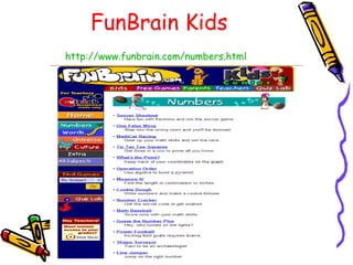 FunBrain Kids http://www.funbrain.com/numbers.html   
