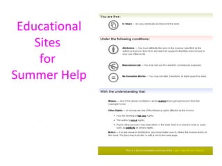 Educational
    Sites
     for
Summer Help
 