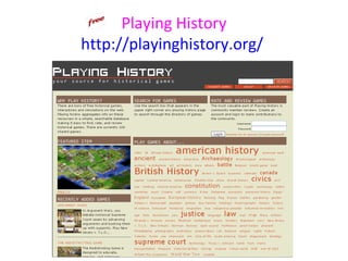 Playing History
http://playinghistory.org/
 