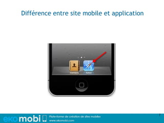 Différence entre site mobile et application




                                              7
 