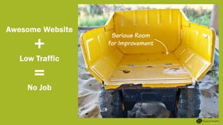 Awesome Website
+
Low Traffic
=
No Job
Serious Room
for Improvement
 