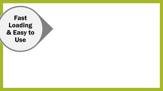 Fast
Loading
& Easy to
Use
 