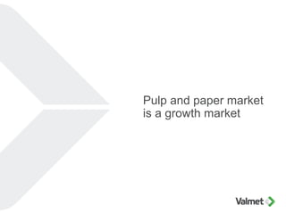Global paper demand expected to grow
Source: RISINovember 26, 2015 © Valmet | Juha Koistinen, VP, Control & Measurement Sy...