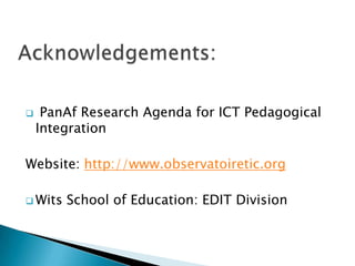  Training Institutional Levels