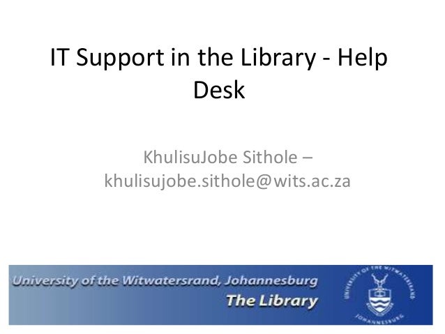 Sithole It Support In The Library Help Desk