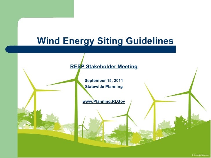 Wind Energy Siting Guidelines