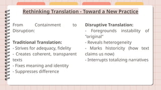 Rethinking Translation SITING TRANSLATION HISTORY, POST-STRUCTURALISM, AND THE COLONIAL ...