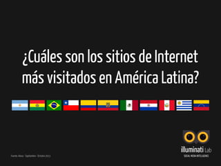 ¿Cuáles son los sitios de Internet
más visitados en América Latina?
Fuente: Alexa - Septiembre - Octubre 2013
 