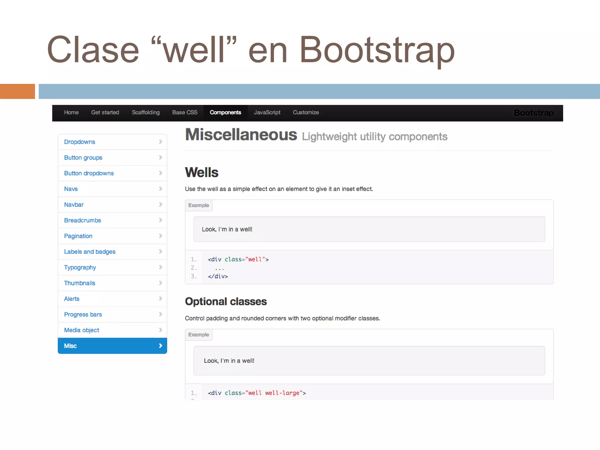 Clase “well” en Bootstrap
 