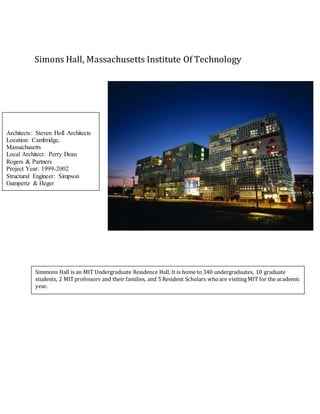Simons Center Mit simons hall | DOCX