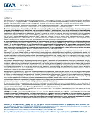 Situación Migración México
Noviembre 2012
AVISO LEGAL
Este documento, así como los datos, opiniones, estimaciones, previsiones y recomendaciones contenidas en el mismo, han sido elaborados por Banco Bilbao
Vizcaya Argentaria, S.A. (en adelante “BBVA “), con la finalidad de proporcionar a sus clientes información general a la fecha de emisión del informe y están sujetas
a cambio sin previo aviso. BBVA no asume compromiso alguno de comunicar dichos cambios ni de actualizar el contenido del presente documento.
Ni el presente documento, ni su contenido, constituyen una oferta, invitación o solicitud de compra o suscripción de valores o de otros instrumentos o de
realización o cancelación de inversiones, ni pueden servir de base para ningún contrato, compromiso o decisión de ningún tipo.
El inversor que tenga acceso al presente documento debe ser consciente de que los valores, instrumentos o inversiones a que el mismo se refiere pueden
no ser adecuados para sus objetivos específicos de inversión, su posición financiera o su perfil de riesgo ya que no han sido tomadas en consideración para
la elaboración del presente informe, por lo que debe adoptar sus propias decisiones de inversión teniendo en cuenta dichas circunstancias y procurándose el
asesoramiento específico y especializado que pueda ser necesario. El contenido del presente documento se basa en informaciones que se estiman disponibles
para el público, obtenidas de fuentes que se consideran fiables, pero dichas informaciones no han sido objeto de verificación independiente por BBVA por lo
que no se ofrece ninguna garantía, expresa o implícita, en cuanto a su precisión, integridad o corrección. BBVA no asume responsabilidad alguna por cualquier
pérdida, directa o indirecta, que pudiera resultar del uso de este documento o de su contenido. El inversor debe tener en cuenta que la evolución pasada de los
valores o instrumentos o los resultados históricos de las inversiones, no garantizan la evolución o resultados futuros.
El precio de los valores o instrumentos o los resultados de las inversiones pueden fluctuar en contra del interés del inversor e incluso suponerle la pérdida
de la inversión inicial. Las transacciones en futuros, opciones y valores o instrumentos de alta rentabilidad (high yield securities) pueden implicar grandes
riesgos y no son adecuados para todos los inversores. De hecho, en ciertas inversiones, las pérdidas pueden ser superiores a la inversión inicial, siendo
necesario en estos casos hacer aportaciones adicionales para cubrir la totalidad de dichas pérdidas. Por ello, con carácter previo a realizar transacciones en
estos instrumentos, los inversores deben ser conscientes de su funcionamiento, de los derechos, obligaciones y riesgos que incorporan, así como los propios
de los valores subyacentes a los mismos. Podría no existir mercado secundario para dichos instrumentos.
BBVA o cualquier otra entidad del Grupo BBVA, así como sus respectivos directores o empleados, pueden tener una posición en cualquiera de los valores o
instrumentos a los que se refiere el presente documento, directa o indirectamente, o en cualesquiera otros relacionados con los mismos; pueden negociar con
dichos valores o instrumentos, por cuenta propia o ajena, proporcionar servicios de asesoramiento u otros servicios al emisor de dichos valores o instrumentos, a
empresas relacionadas con los mismos o a sus accionistas, directivos o empleados y pueden tener intereses o llevar a cabo cualesquiera transacciones en dichos
valores o instrumentos o inversiones relacionadas con los mismos, con carácter previo o posterior a la publicación del presente informe, en la medida permitida
por la ley aplicable.
Los empleados de los departamentos de ventas u otros departamentos de BBVA u otra entidad del Grupo BBVA pueden proporcionar comentarios de mercado,
verbalmente o por escrito, o estrategias de inversión a los clientes que reflejen opiniones contrarias a las expresadas en el presente documento; asimismo BBVA
o cualquier otra entidad del Grupo BBVA puede adoptar decisiones de inversión por cuenta propia que sean inconsistentes con las recomendaciones contenidas
en el presente documento. Ninguna parte de este documento puede ser (i) copiada, fotocopiada o duplicada en ningún modo, forma o medio (ii) redistribuida o
(iii) citada, sin el permiso previo por escrito de BBVA. Ninguna parte de este informe podrá reproducirse, llevarse o transmitirse a aquellos Países (o personas o
entidades de los mismos) en los que su distribución pudiera estar prohibida por la normativa aplicable. El incumplimiento de estas restricciones podrá constituir
infracción de la legislación de la jurisdicción relevante.
Este documento se proporciona en el Reino Unido únicamente a aquellas personas a quienes puede dirigirse de acuerdo con la Financial Services and Markets
Act 2000 (Financial Promotion) Order 2001 y no es para su entrega o distribución, directa o indirecta, a ninguna otra clase de personas o entidades. En particular
el presente documento únicamente se dirige y puede ser entregado a las siguientes personas o entidades (i) aquellas que están fuera del Reino Unido (ii) aquellas
que tienen una experiencia profesional en materia de inversiones citadas en el artículo 19(5) de la Order 2001, (iii) a aquellas con alto patrimonio neto (High net
worth entities) y a aquellas otras a quienes su contenido puede ser legalmente comunicado, incluidas en el artículo 49(1) de la Order 2001.
Ningunapartedeesteinformepodráreproducirse,llevarseotransmitirsealosEstadosUnidosdeAméricaniapersonasoentidadesamericanas.Elincumplimiento
de estas restricciones podrá constituir infracción de la legislación de los Estados Unidos de América.
El sistema retributivo del/los analista/s autor/es del presente informe se basa en una multiplicidad de criterios entre los cuales figuran los ingresos obtenidos en el
ejercicio económico por BBVA e, indirectamente, los resultados del Grupo BBVA, incluyendo los generados por la actividad de banca de inversiones, aunque éstos
no reciben compensación basada en los ingresos de ninguna transacción específica de banca de inversiones.
BBVA Bancomer y el resto de entidades del Grupo BBVA que no son miembros de FINRA (Financial Industry Regulatory Authority), no están sujetas a las normas
de revelación previstas para dichos miembros.
“BBVA Bancomer, BBVA, y sus sociedades afiliadas, entre las que se encuentra BBVA Global Markets Research están sujetas a la Política Corporativa del
Grupo BBVA en el ámbito de los Mercados de Valores. En cada Jurisdicción en la que BBVA desarrolla actividades en los mercados de valores, la Política se
complementa con un Reglamento Interno de Conducta el cual complementa a la Política y en conjunto con otros lineamientos se establecen medidas para
prevenir y evitar conflictos de intereses con respecto a las recomendaciones emitidas por los analistas entre las que se encuentran la separación de áreas. La
Política Corporativa se puede consultar en el sitio: www.bbva.com / Gobierno Corporativo / Conducta en los Mercados de Valores”.
DERECHOS DE AUTOR Y DERECHOS CONEXOS, año 2012, Julio 2012, es una publicación semestral editada por BBVA Research, Avda. Universidad 1200,
Col. Xoco, Delegación Coyoacán, C.P. 03339, Tel. (52) (55) 5621.1277, www.bbvaresearch.com, Editor responsable: Adolfo Albo. Reserva de Derechos al Uso
Exclusivo y ISSN en trámite, ambos solicitados ante el Instituto Nacional del Derecho de Autor.
Las opiniones expresadas por los autores no necesariamente reflejan la postura del editor de la publicación.
Queda prohibida la reproducción total o parcial de los contenidos e imágenes de la publicación sin previa autorización de BANCO BILBAO VIZCAYA, S.A.
 
