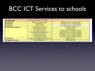 BCC ICT Services to schools
 