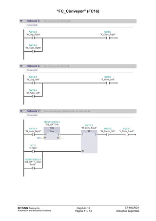 SITRAIN Training for
Automation and Industrial Solutions
Capítulo 12
Página 11 / 13
ST-MICRO1
Soluções sugeridas
"FC_Conveyor" (FC16)
 