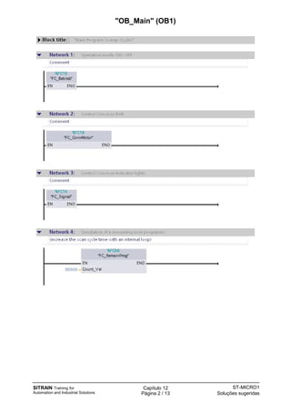 SITRAIN Training for
Automation and Industrial Solutions
Capítulo 12
Página 2 / 13
ST-MICRO1
Soluções sugeridas
"OB_Main" (OB1)
 