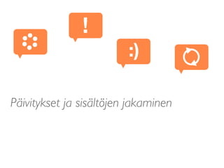 Päivitykset ja sisältöjen jakaminen
!
:)
 