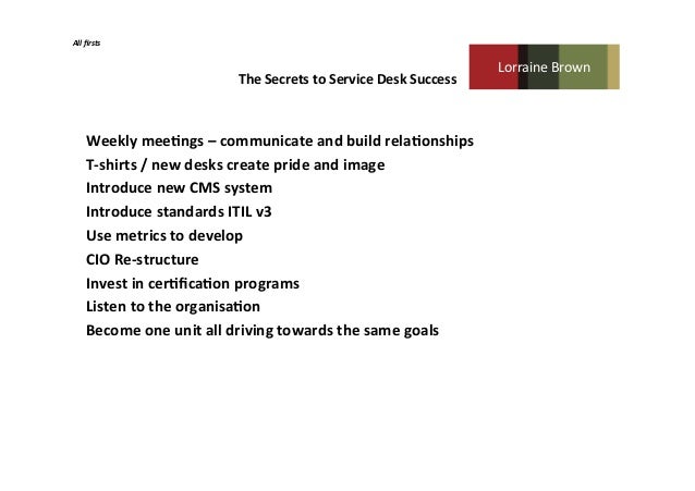 The Secrets To Service Desk Success