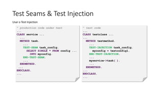 Test Seams & Test Injection
Usar o Test Injection
 