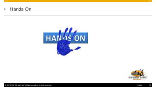 © 2016 SAP SE or an SAP affiliate company. All rights reserved. 16Public
• Hands On
 