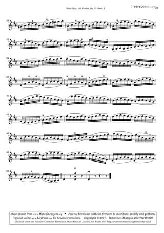 Hans Sitt - 100 Etudes, Op. 32 - book 1 29
028
0
4 00
031 0 0 0
34
037 0 0 0 00 0
40
43 0
46
00
49
52 4
Licensed under the Creative Commons Attribution-ShareAlike 2.5 License, for details see: http://creativecommons.org/licenses/by-sa/2.5
Typeset using www.LilyPond.org by Erasmo Fernandes. Copyright © 2007. Reference: Mutopia-2007/02/19-929
Sheet music from www.MutopiaProject.org • Free to download, with the freedom to distribute, modify and perform.
 