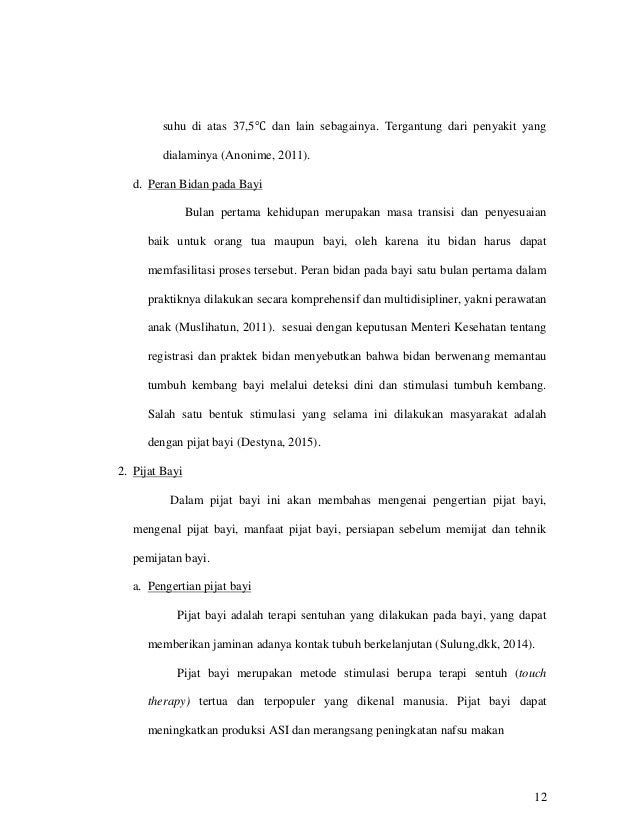 PENGARUH PIJAT BAYI TERHADAP PENINGKATAN BERAT BADAN BAYI 