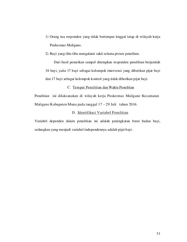 PENGARUH PIJAT BAYI TERHADAP PENINGKATAN BERAT BADAN BAYI 