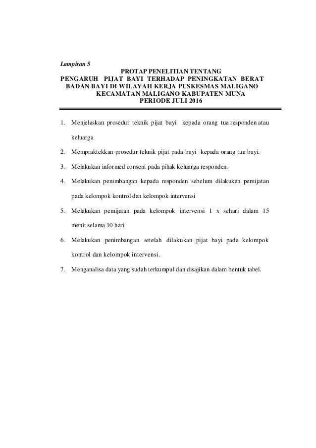 PENGARUH PIJAT BAYI TERHADAP PENINGKATAN BERAT BADAN BAYI 