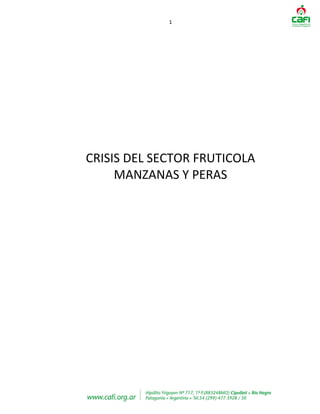 1
CRISIS DEL SECTOR FRUTICOLA
MANZANAS Y PERAS
 