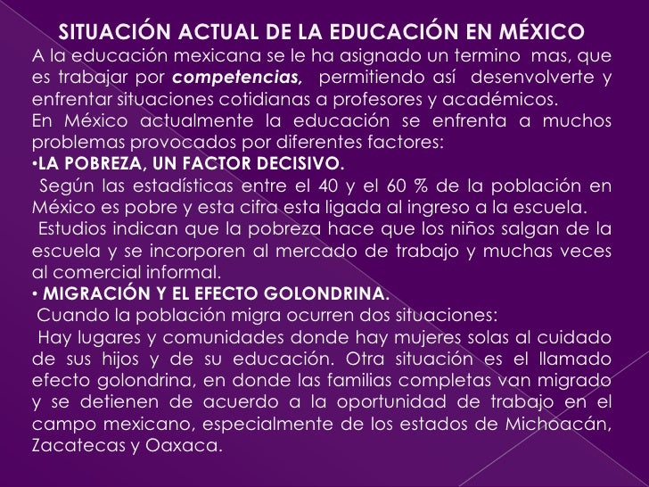 Situacion actual de la educacion en mexico