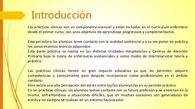 Situaciones de las prácticas clínicas que provocan estrés