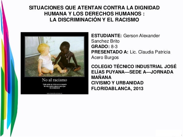 Situaciones que atentan contra la dignidad humana y los derechos huma…
