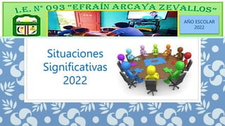 AÑO ESCOLAR
2022
Situaciones
Significativas
2022
 