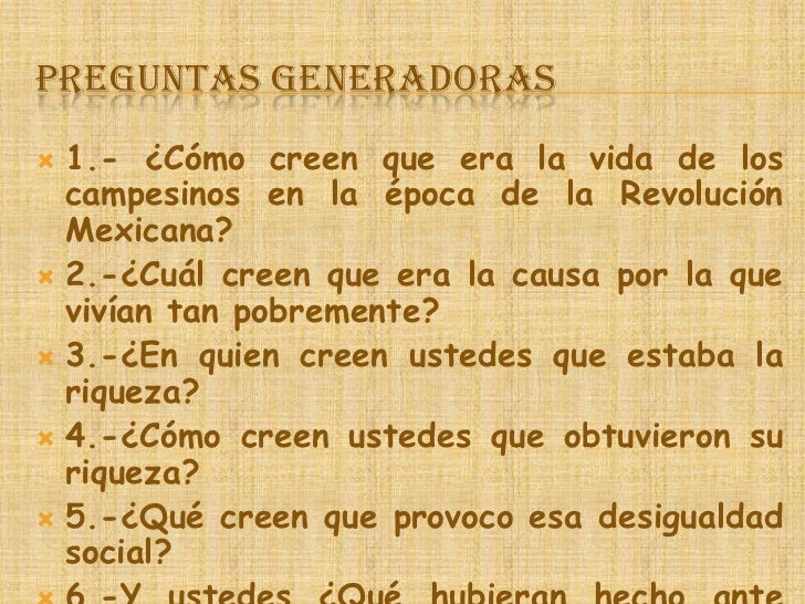 Situacion problema la revolucion mexicana